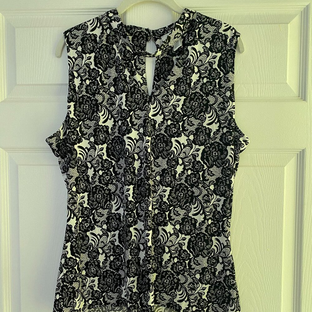 WHBM Lace Look Stretch Cutout Tank Top